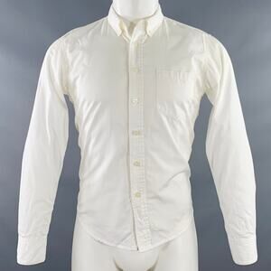 MAIDEN NOIR Size S White Black Dots One Pocket Long Sleeve Shirt